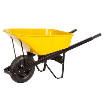 Тачка Wheelbarrow Strong строительная 1-колесная, желтая 100л пневмо 4*8 WB7402-9129