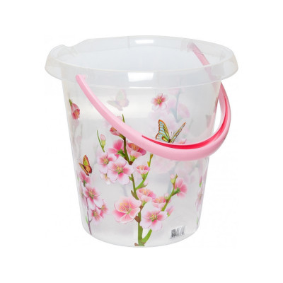 Ведро круглое 12 л Elif plastic с декором