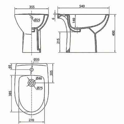 Биде напольное Kolo Freja L75000