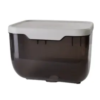 Держатель для туалетной бумаги 15,5*15,5*14см (коричневая прозрачная/белая роза)