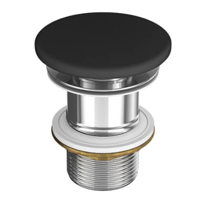 Донный керамический клапан Cersanit для умывальника без перелива антрацит матовый