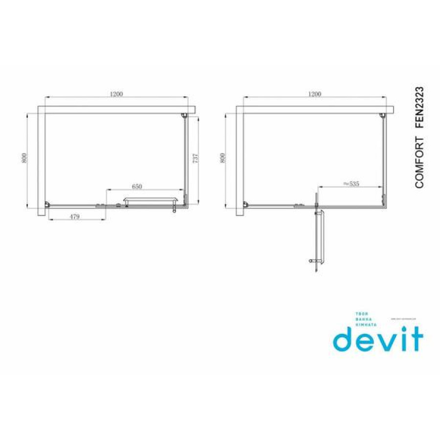 Душевая кабина Devit Comfort FEN2323 120х80 см профиль хром/прозрачное стекло - фото 2