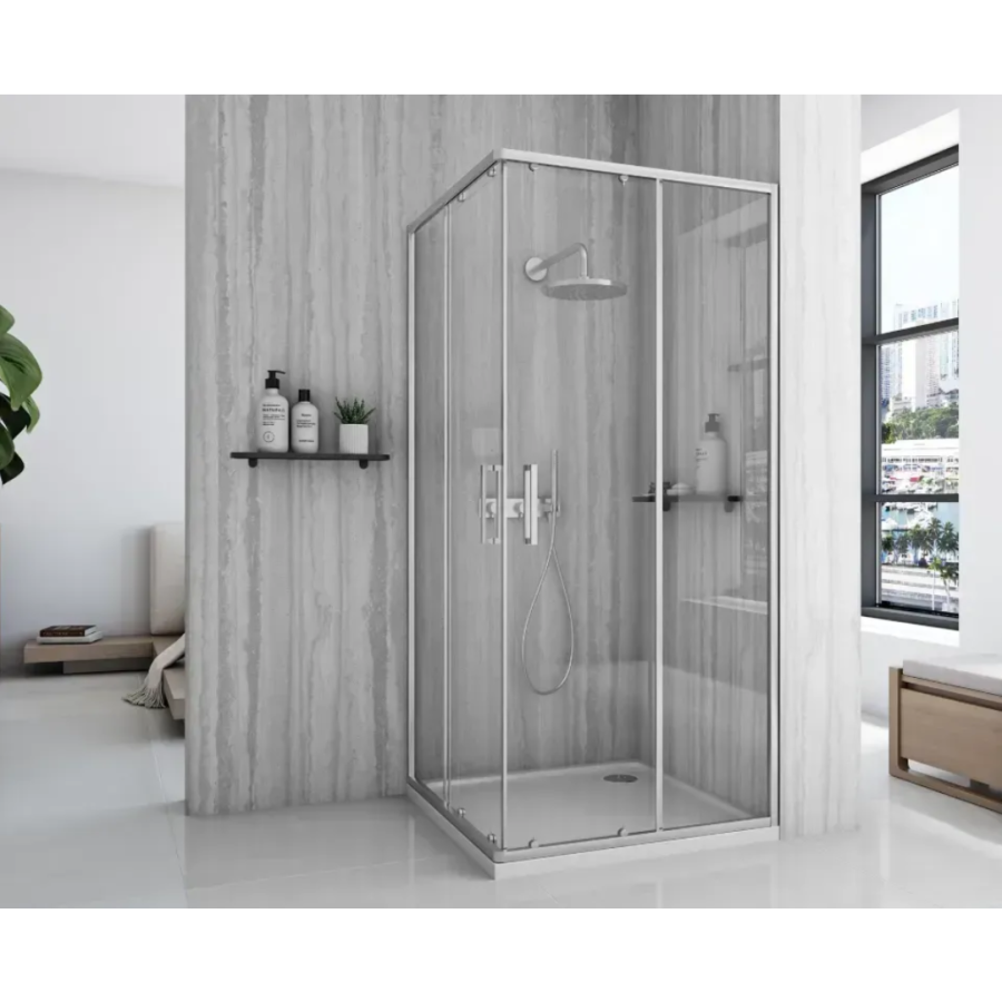 Душова кабіна REA NIKIEL BRUSHED 100х80 - фото 2
