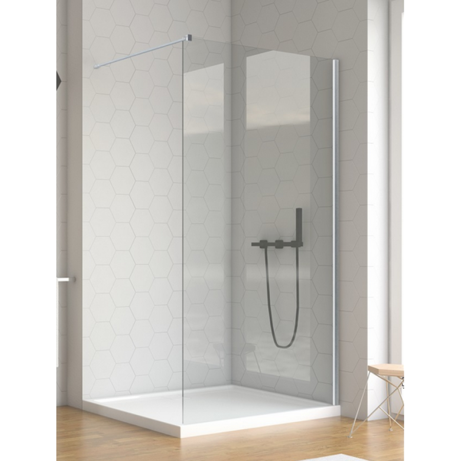 Душова кабіна типу WALK-IN 113-40036 RIO GRANDE 110*200см прозоре скло 8мм, профіль хром - фото 1