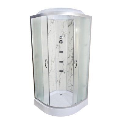 Душевая комната с гидросистемой 90*90*215, мелк (8078) TKF90/1 Белый Мрамор WG