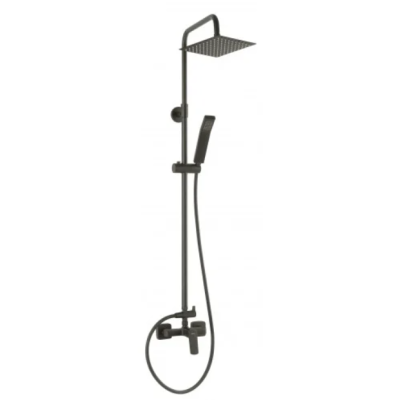 Душова система FERRO VITTO VERDELINE NP81 (лійка верх Slim20см руч. 1-F) gun metal (NP81-BVI7UVL-CM)