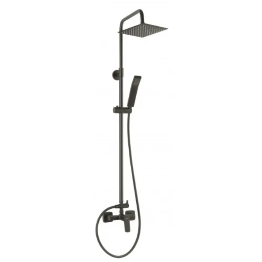 Душова система FERRO VITTO VERDELINE NP81 (лійка верх Slim20см руч. 1-F) gun metal (NP81-BVI7UVL-CM) - фото 1