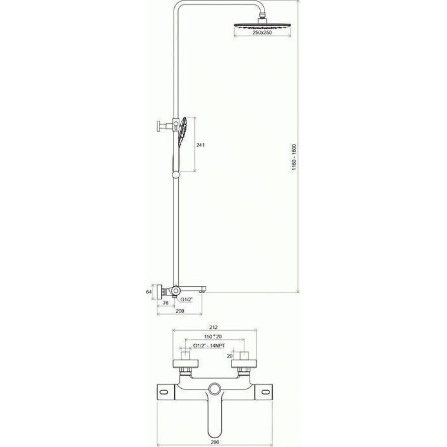Душова система Ravak Termo  300 TE 092.00/150 - фото 4