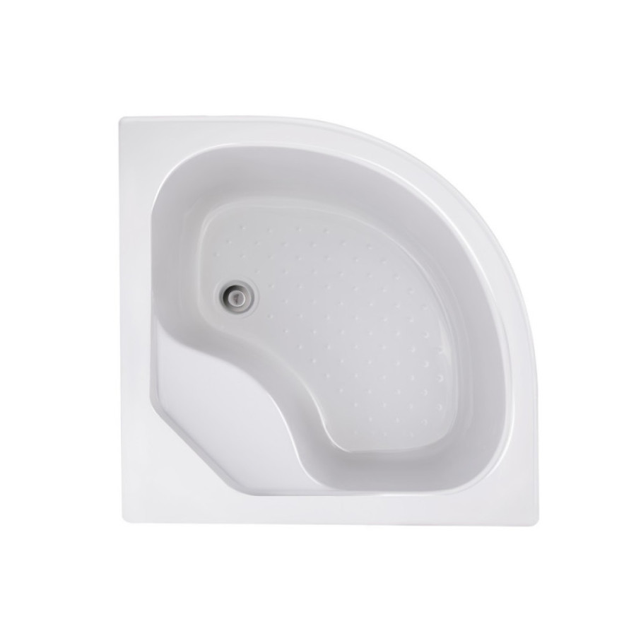 Душовий піддон Lidz Kapielka ST90X90X41, високий, напівкруглий з панелю, діаметр зливу 50мм - фото 1