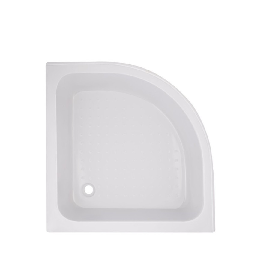 Душовий піддон Lidz Kapielka ST90x90x26, середній, напівкруглий, з панеллю, діаметр зливу 52 мм - фото 1