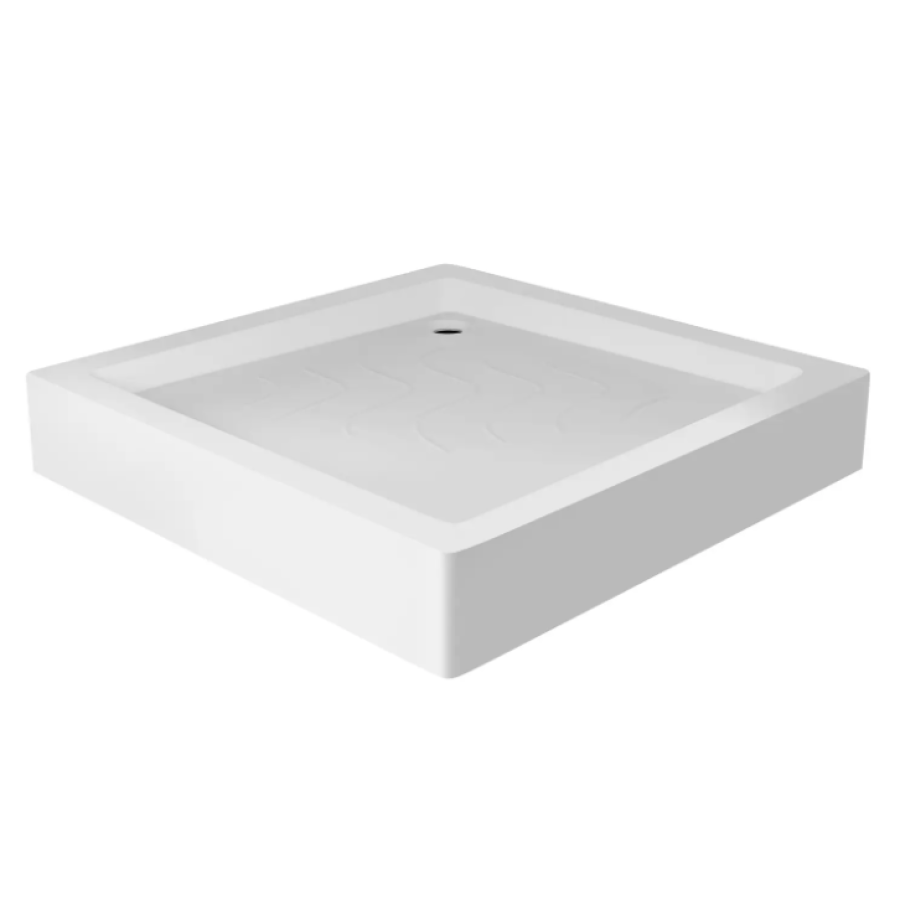 Душовий піддон Lidz MAZUR ST90x90x16, низький, квадратний, акриловий + ніжки, діаметр зливу 52 мм - фото 1