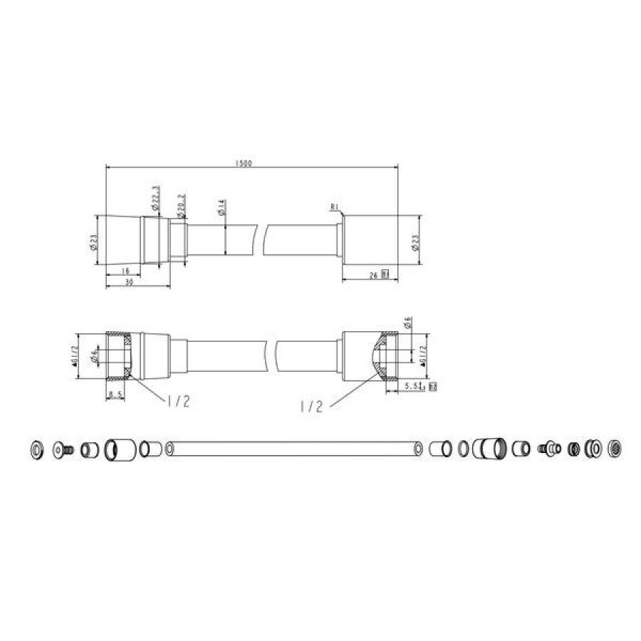 Душевой шланг Devit 22155B 1,5м - фото 2