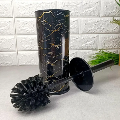 Ерш для унитаза с подставкой Elit Plastic (черный мрамор)