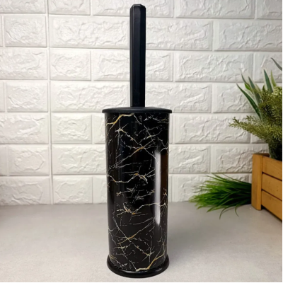 Ерш для унитаза с подставкой Elit Plastic (черный мрамор)