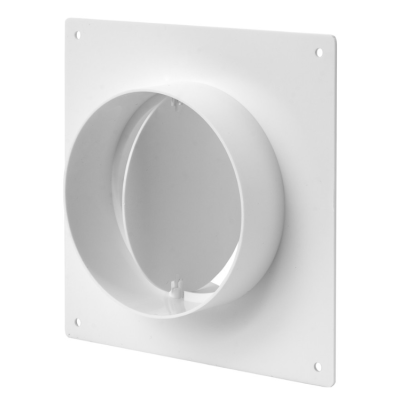 Фланец с круглым соединением и заслонкой пластмассовый AFV125 Ø125мм (10)