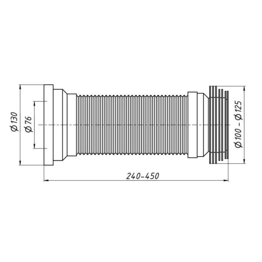 Гофра Lidz (WHI) 60 01 G001 01 армована для уніт. D-110 мм довжина 450 мм - фото 3