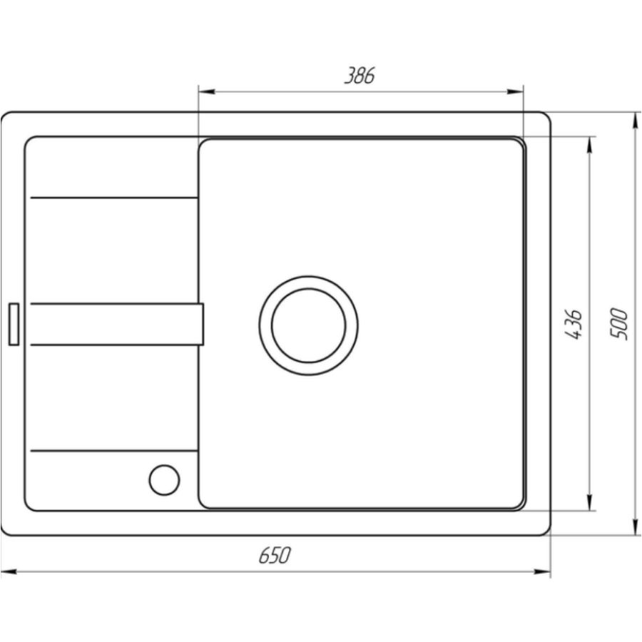Гранитная мойка Globus lux ONE Песчаный 650*500мм А0004 - фото 4