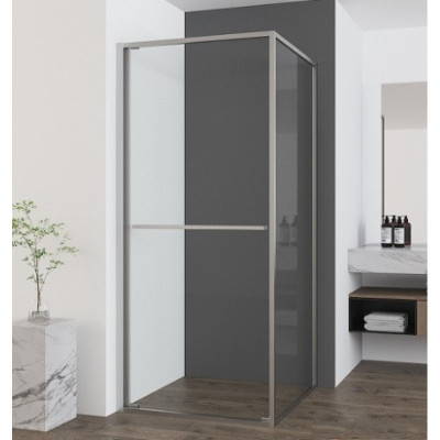 Кабина квадратная с задвижной дверцей 111-0938 ODER 90*90*195см. хромированный профиль, стекло прозрачное 6мм