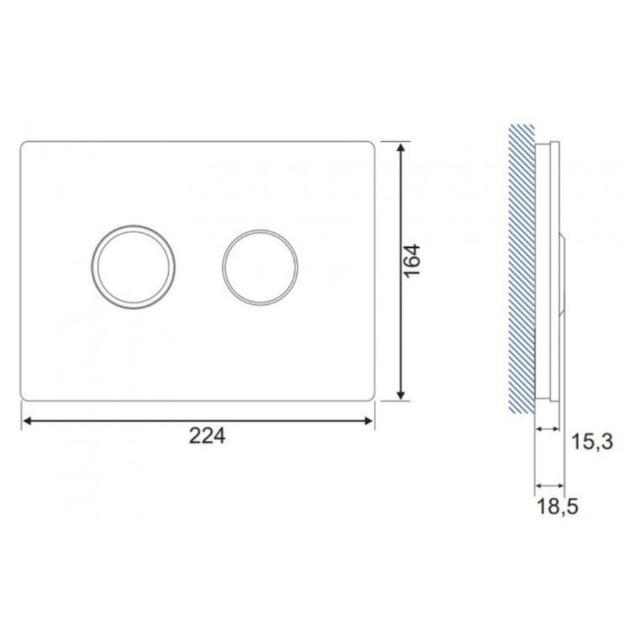 Кнопка смыва пневматическая Cersanit Accento круглое белое стекло - фото 2