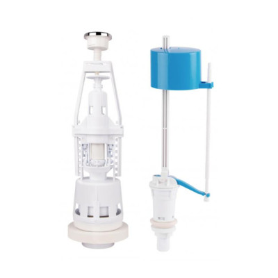 Комплект арматуры Lidz WHI 60 02 K001 04 клапаном нижней подачи 1/2, хром кнопка