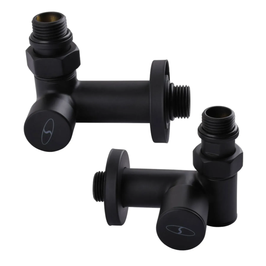 Комплект кранів SOLOMON LUX вентильних кутових з американкою1/2″ BLACK 7777 NEN - фото 3
