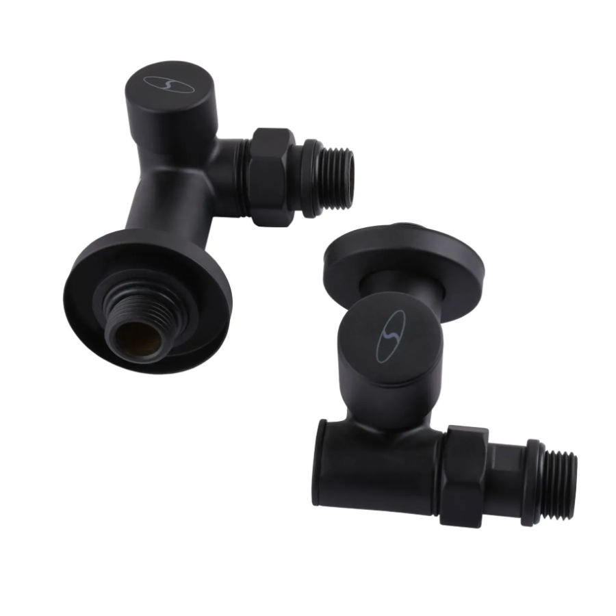 Комплект кранів SOLOMON LUX вентильних кутових з американкою1/2″ BLACK 7777 NEN - фото 4
