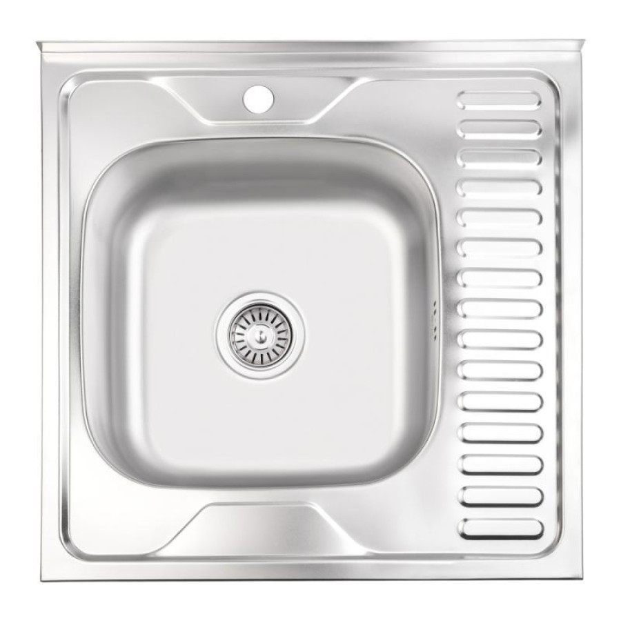 Мийка для кухні Lidz 6060-L Satin 0.6 мм - фото 1