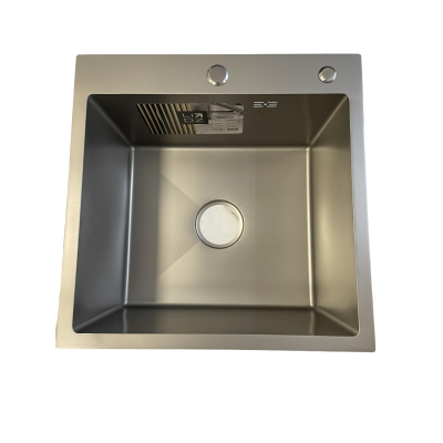 Кухонная мойка Lidz H5050G PVD встроенная Brush 3.0/0,8mm 500*500/215мм. Grey