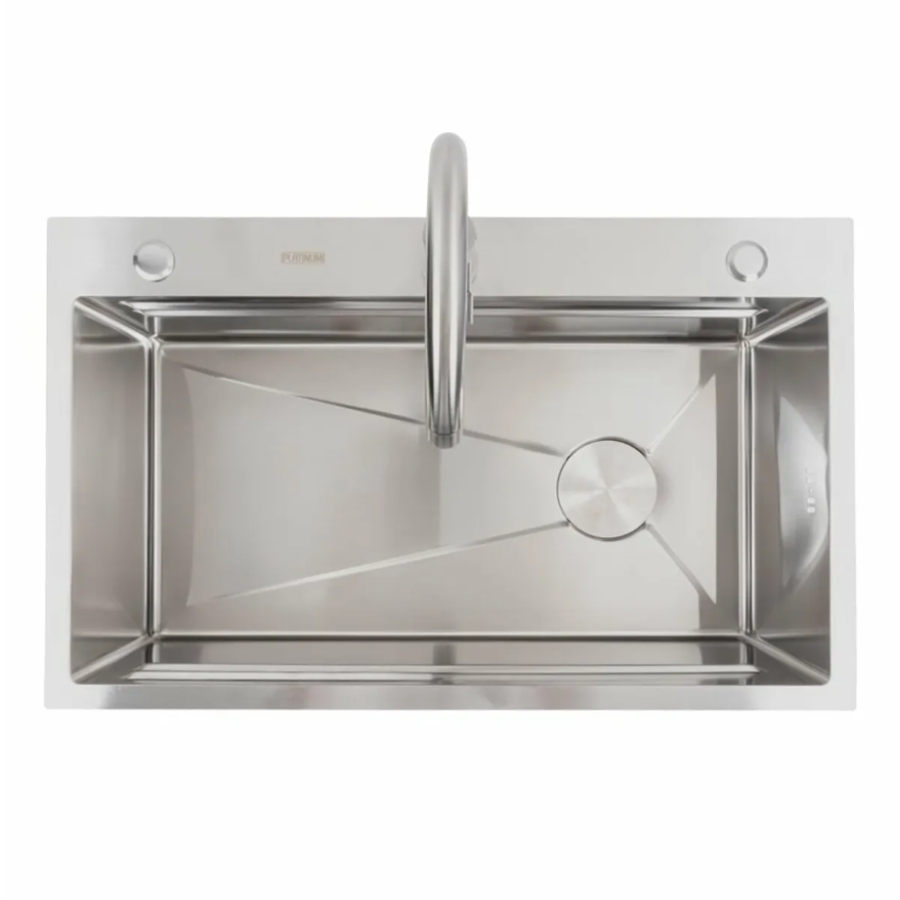 Кухонная мойка нержавейка (Work station) Platinum Handmade СМ 75*46В - фото 6