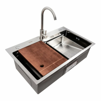 Кухонная мойка нержавейка (Work station) Platinum Handmade СМ 75*46В