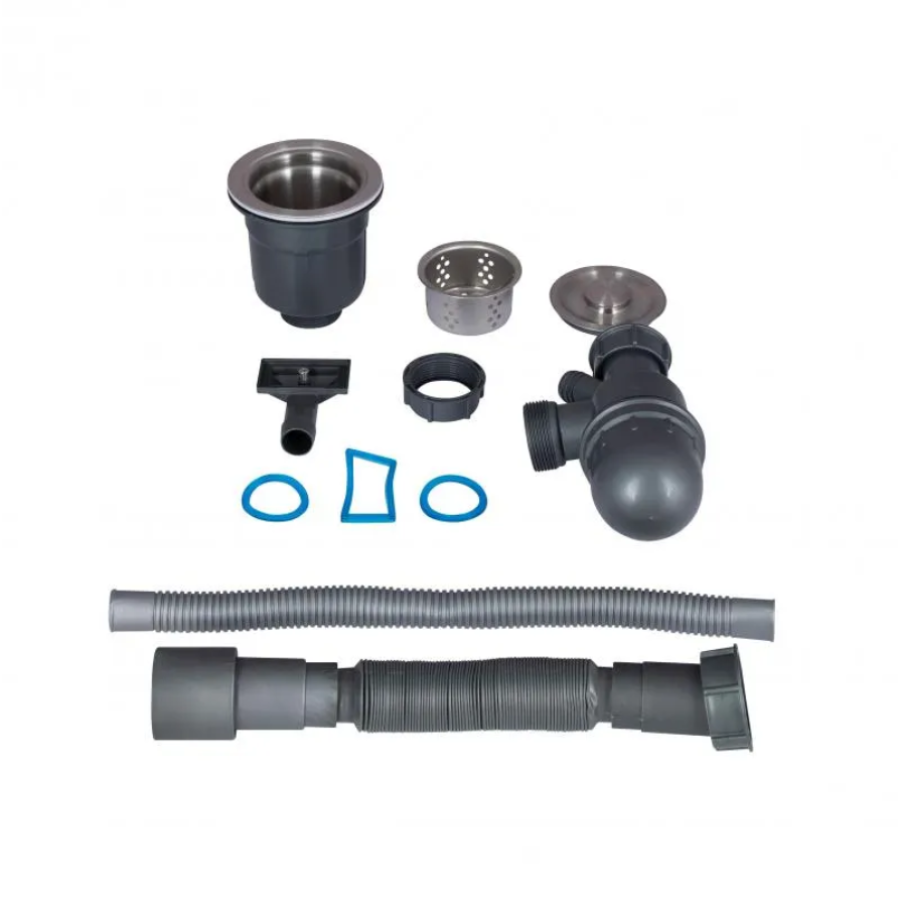 Кухонна мийка Lidz Н5050G PVD вбудована 3.0/8.0мм Brush 500*500/215 Grey - фото 5