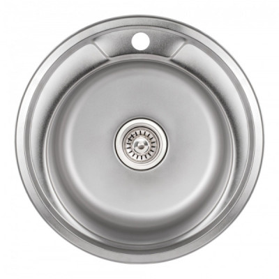 Мойка для кухни Lidz 490-А Satin 0,8мм.