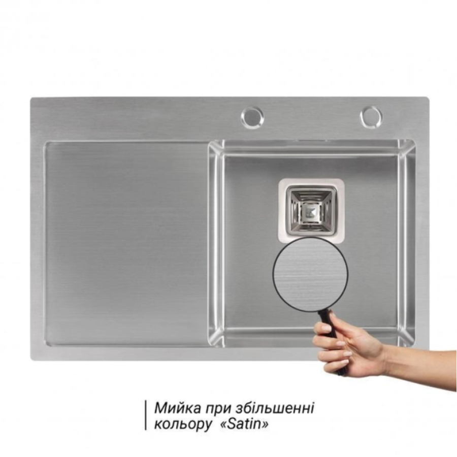 Мойка для кухни Satin QT DK6845R (интегрированная) - фото 10
