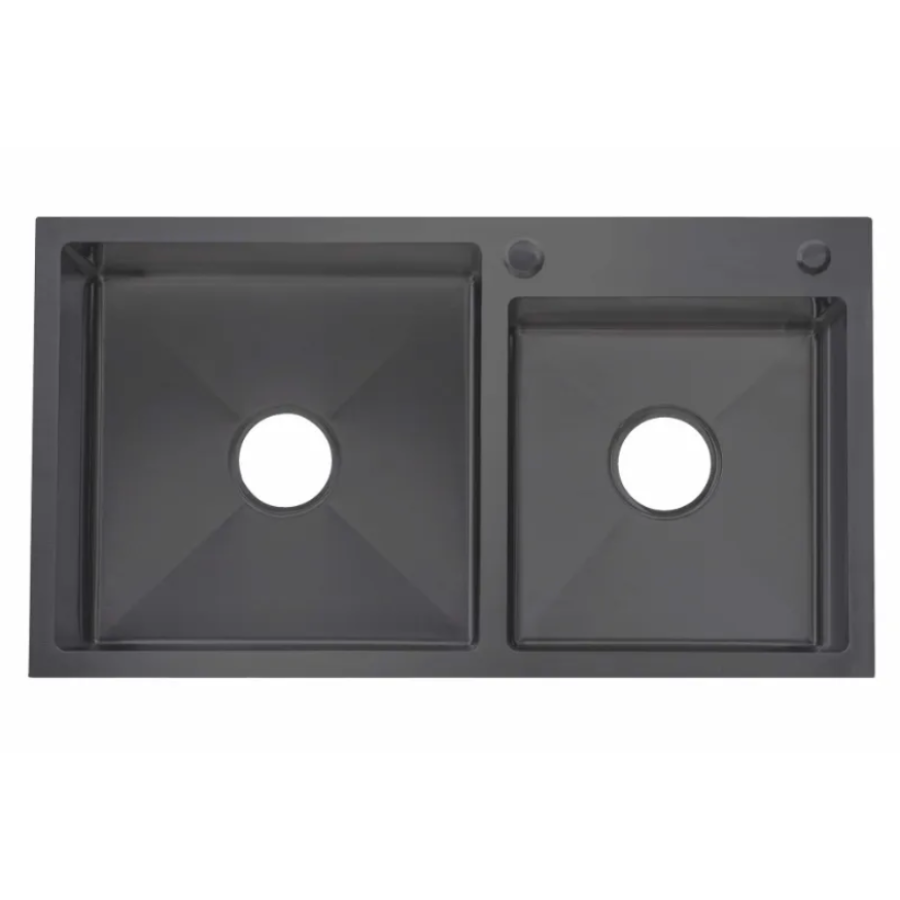 Мийка для кухні Lidz H7843 PVD вбудована Black 3,0/1,0 мм - фото 1