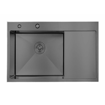 Мойка для кухни интегрированная Lidz Handmade H6350BR крыло справа (LDH6350BRPVD45590) Brushed Black