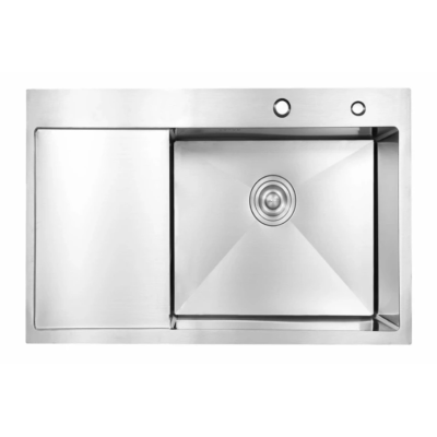 Мойка для кухни интегрированная Lidz Handmade H6350L крыло слева (LDH6350BRUL45588) Brushed Steel 3,0