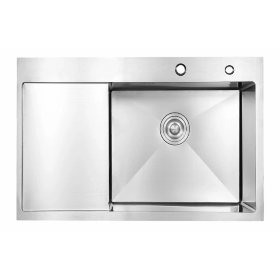 Мойка для кухни интегрированная Lidz Handmade H6350L крыло слева (LDH6350BRUL45588) Brushed Steel 3,0 - фото 1