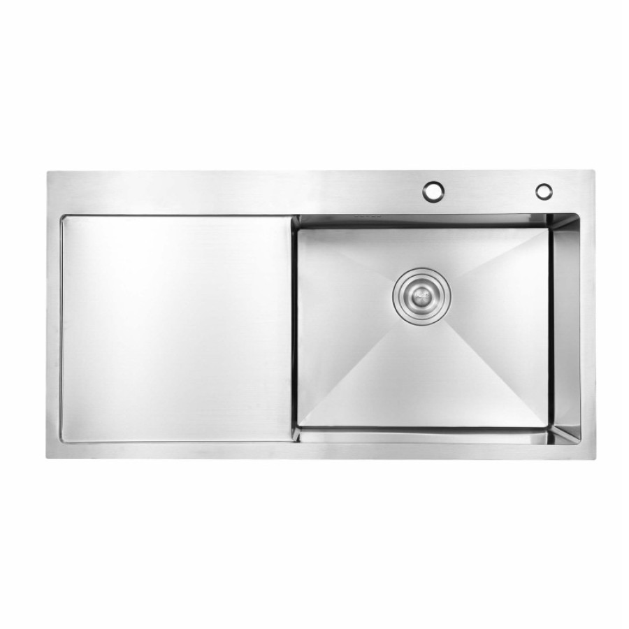 Мойка для кухни интегрированная Lidz Handmade H7849L крыло слева (LDH7849BRUL45592) Brushed Steel 3,0/ - фото 1