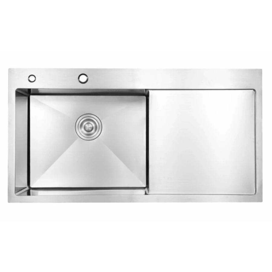 Мойка для кухни интегрированная Lidz Handmade H7849R крыло справа (LDH7849BRUR45591) Brushed Steel 3,0 - фото 1