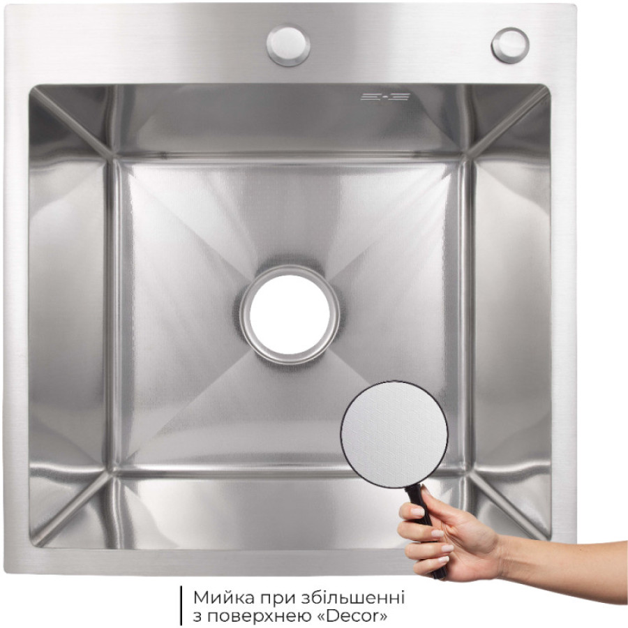 Мойка для кухни встроенная Lidz Handmade H5050H Decor Honeycomb 2,5/0,5 мм LDH5050DEC48365 Lidz - фото 5