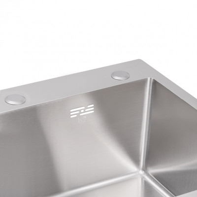 Мойка для кухни встроенная Lidz Handmade H6050 (LDH6050BRU35371) Brushed Steel 3,0/1,0 мм