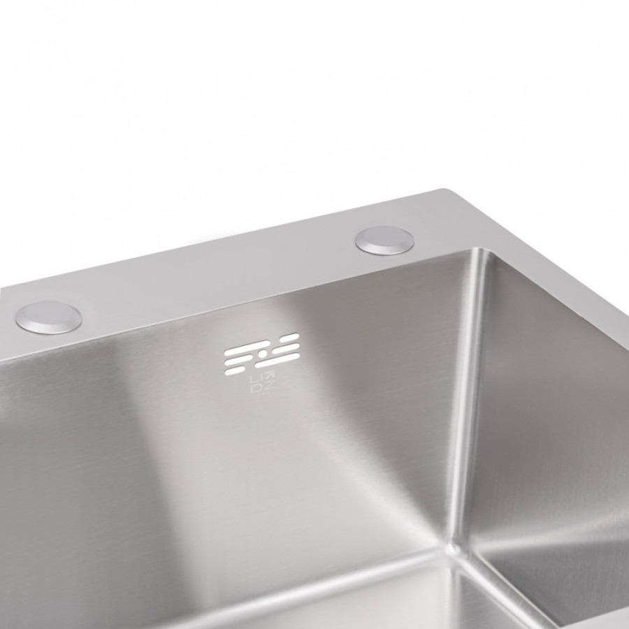 Мойка для кухни встроенная Lidz Handmade H6050 (LDH6050BRU35371) Brushed Steel 3,0/1,0 мм - фото 2