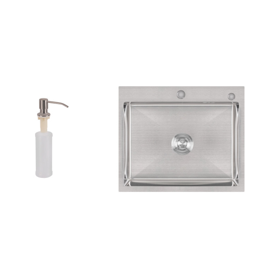 Мойка для кухни встроенная Lidz Handmade H6050 (LDH6050BRU35371) Brushed Steel 3,0/1,0 мм - фото 1