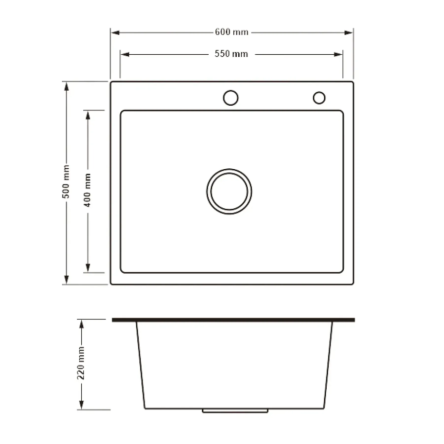 Мойка для кухни встроенная Lidz Handmade H6050HB Decor Black PVD Honeycomb 2,5/0,5 мм LDH6050BDECPV - фото 3