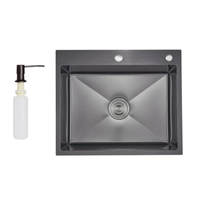 Мойка для кухни встроенная Lidz Handmade H6050HB Decor Black PVD Honeycomb 2,5/0,5 мм LDH6050BDECPV