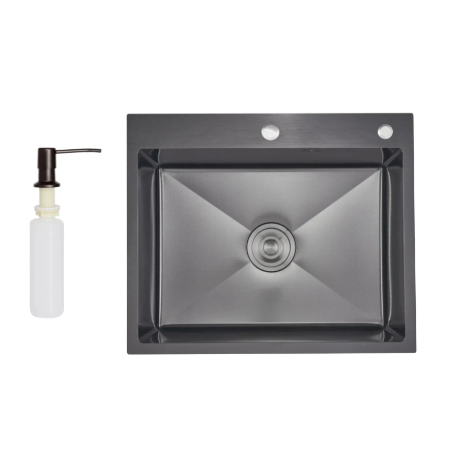 Мойка для кухни встроенная Lidz Handmade H6050HB Decor Black PVD Honeycomb 2,5/0,5 мм LDH6050BDECPV - фото 1