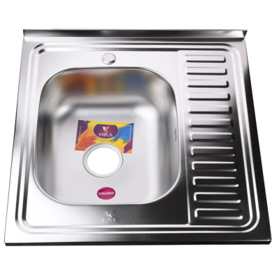 Мойка кухонная прямоугольная накладная 600*600*180 Satin Left 6060 L E Mira