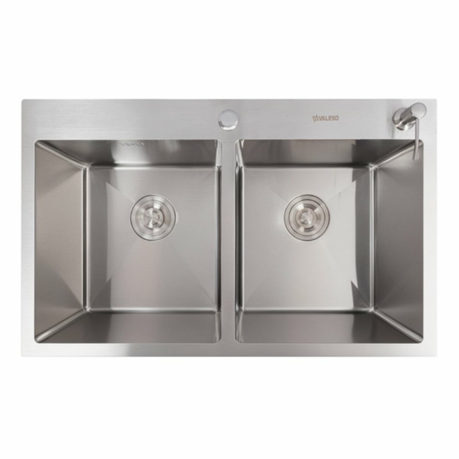 Мойка на две чаши нержавеющая Valeso Handmede (3.0/0.8) СМ 78*48 - фото 1
