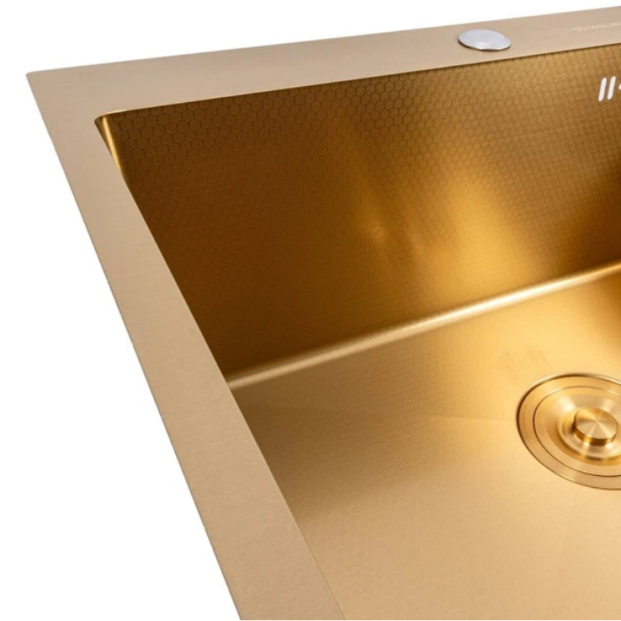 Мийка нержавіюча DECOR PVD GOLD VALESO Handmede (3,0/1.0) СМ 60*40 - фото 3