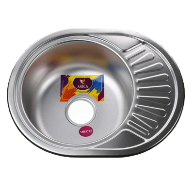 Мойка врезная кухонная круглая с полкой 570*450*180 Decor MR 5745 D Mira